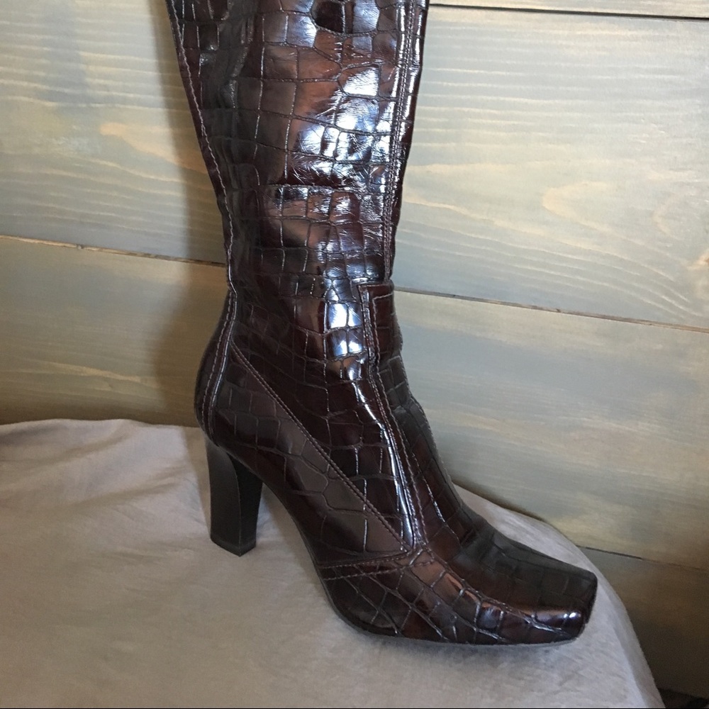 Faux leather boots